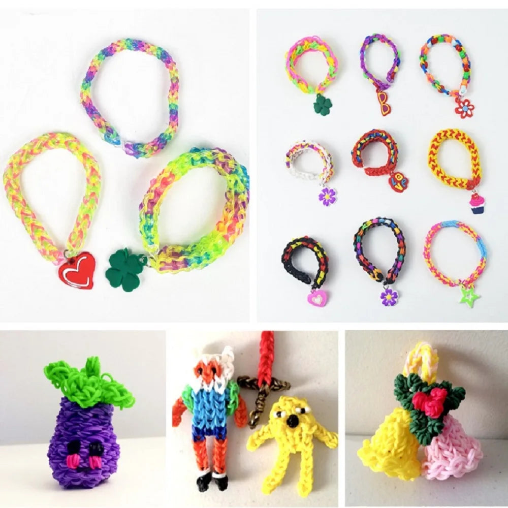 3000pcs Luminous Transparent Rubber Loom Bands for DIY Bracelets, Headwear, and Hair Ties