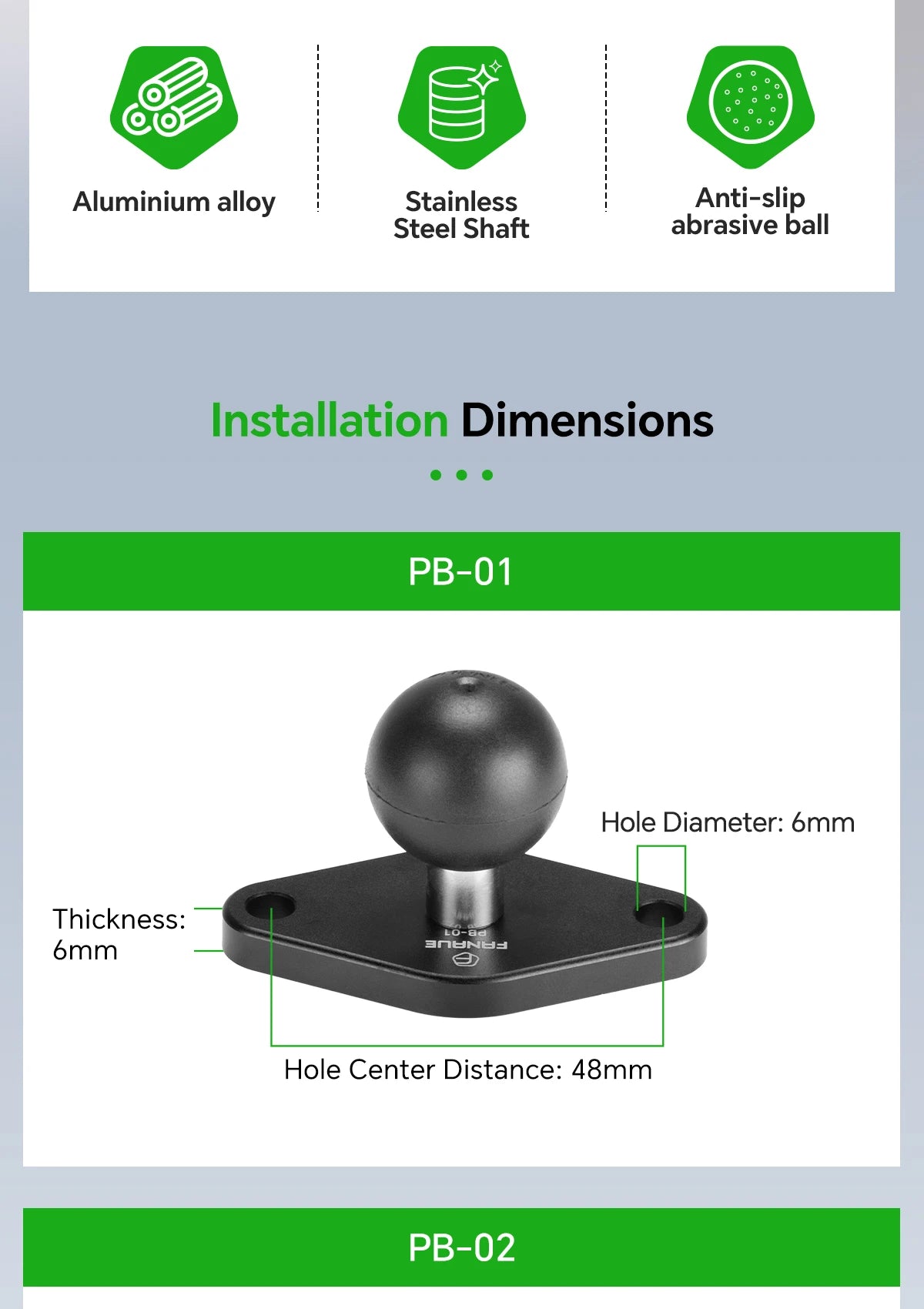 CowLost | product_id-fanaue-1-aluminum-ball-adapter-for-25-20-17mm-diamond-square-base-ram-mounts |8