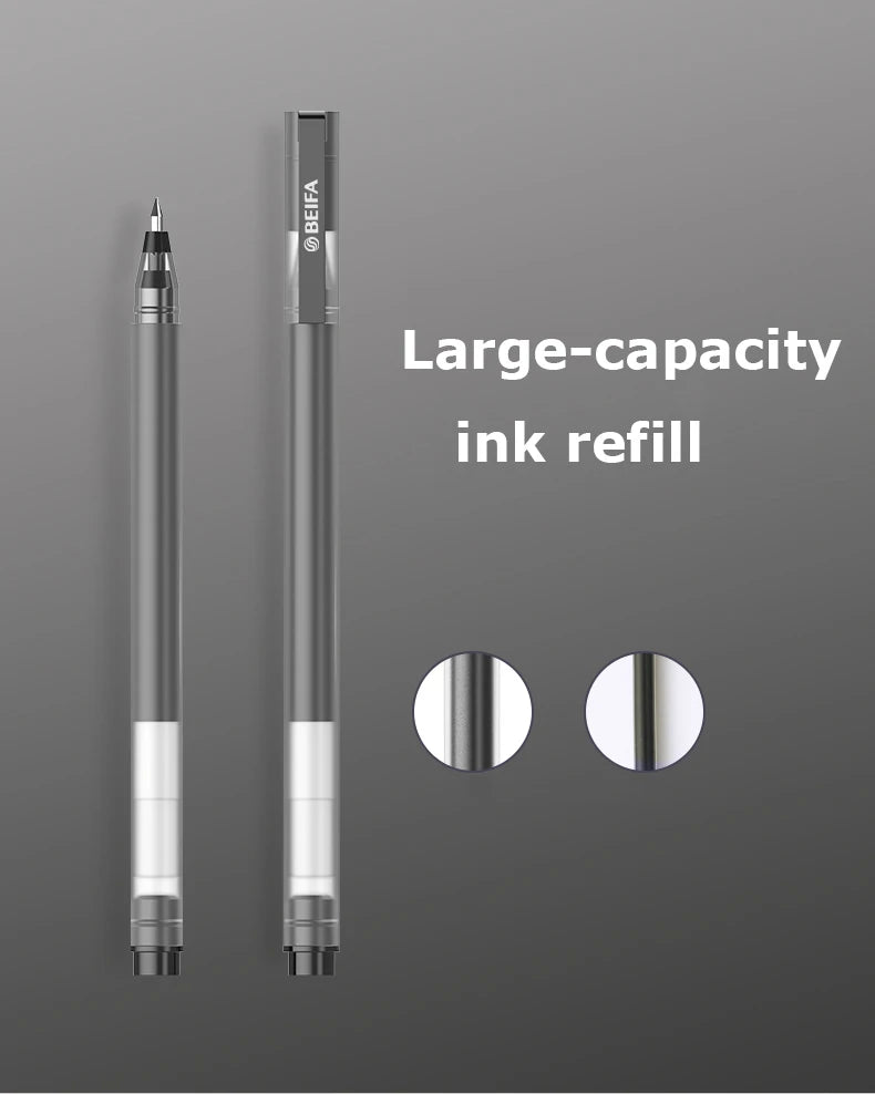 CowLost | product_id-beifa-5-10pcs-0-5mm-gel-pens-black-blue-red-ink-refills-large-capacity-water-based-office-school-pens |2