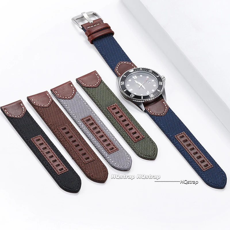 CowLost | product_id-canvas-nylon-leather-strap-for-samsung-galaxy-watch-6-5-4-universal-20mm-22mm-band-for-seiko-casio |5