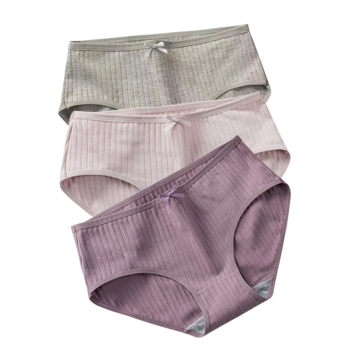 CowLost | product_id-3pcs-women-s-low-waist-breathable-cotton-solid-briefs |24