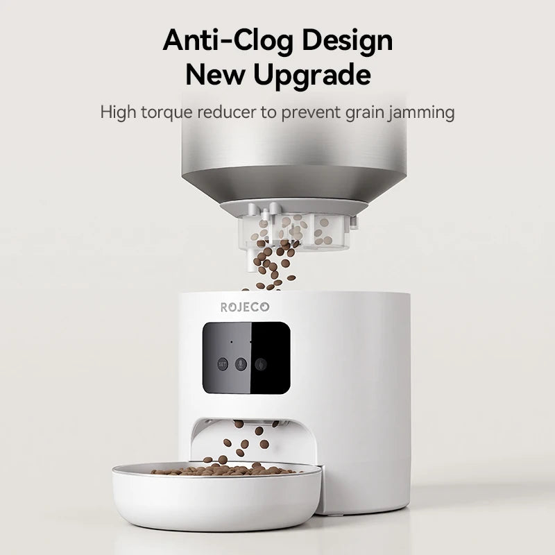CowLost | cat-food-rojeco-4-5l-stainless-steel-smart-cat-feeder-with-wifi-app-and-voice-control |3