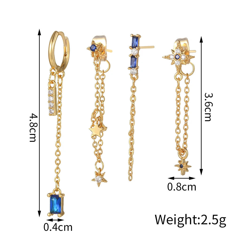 CowLost | stainless-steel-cubic-zirconia-chain-hoop-earring-for-women |7