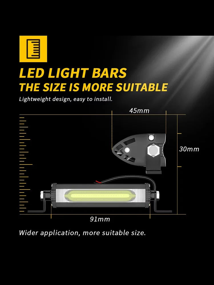 CowLost | cob-car-led-work-light-high-brightness-waterproof-driving-lamp-offroad-suv-truck-headlights-12v-24v-auto-drl-spotlight-6000k |4