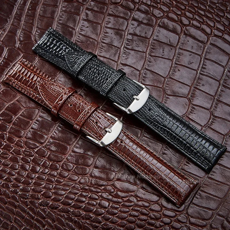 Leather Watch Band Crocodile Texture 12-22mm Wristband Accessories