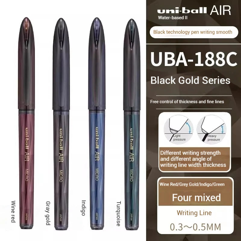 CowLost | product_id-uni-ball-air-uba-188-black-gold-series-gel-pen-quick-dry-high-end-office-pen |2
