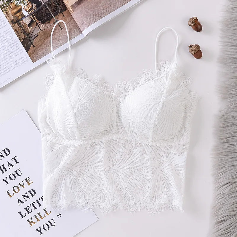 CowLost | product_id-wireless-floral-lace-push-up-bra-with-removable-pads-solid-bralette-for-women |21