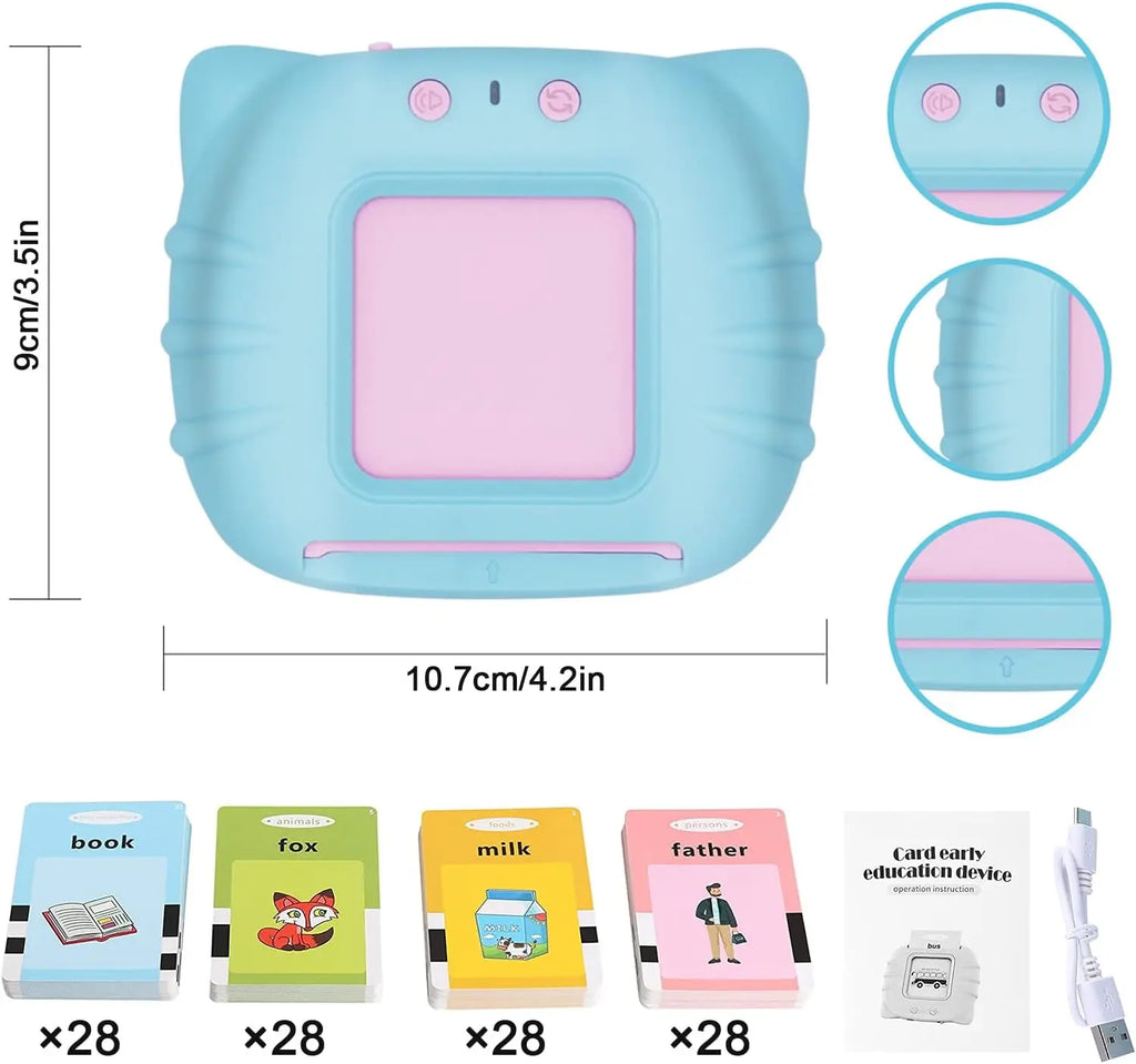Talking Flashcards Early Education Electronic Montessori Toy for Kids Toddlers Preschool Gift