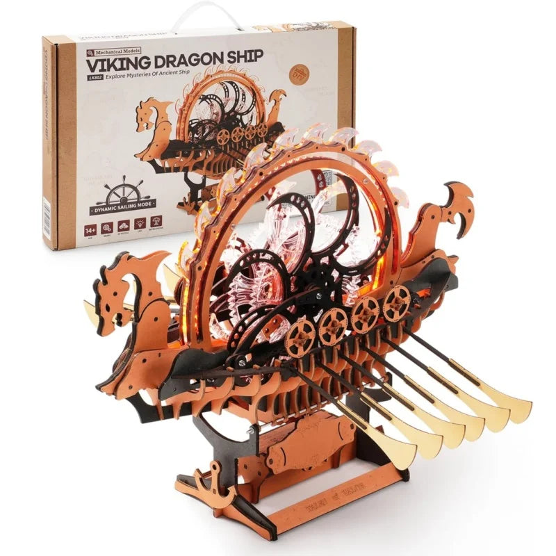 CowLost | fencing-barriers-robotime-viking-dragon-ship-3d-wooden-mechanical-puzzle-229-pieces |1