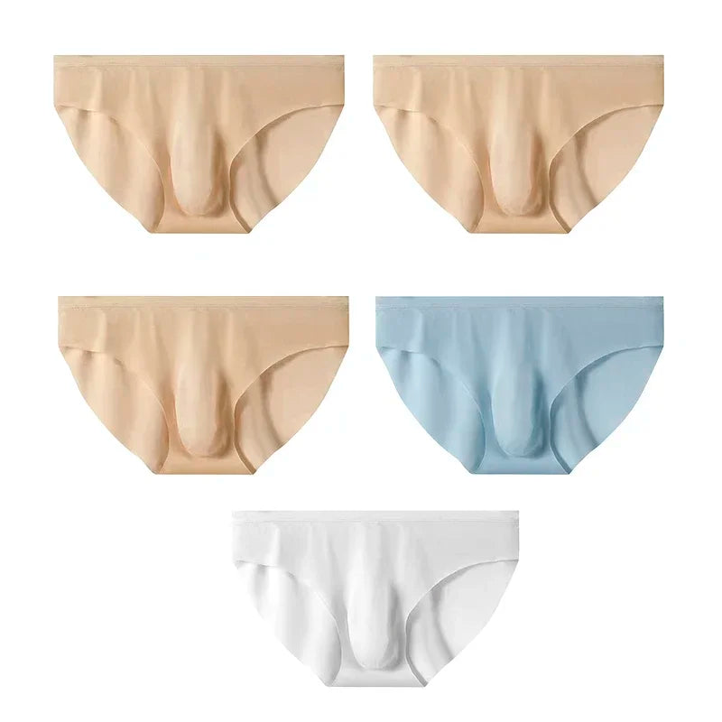 CowLost | 5-pairs-lot-mens-ice-silk-seamless-briefs-summer-transparent-quick-drying-underwear |18