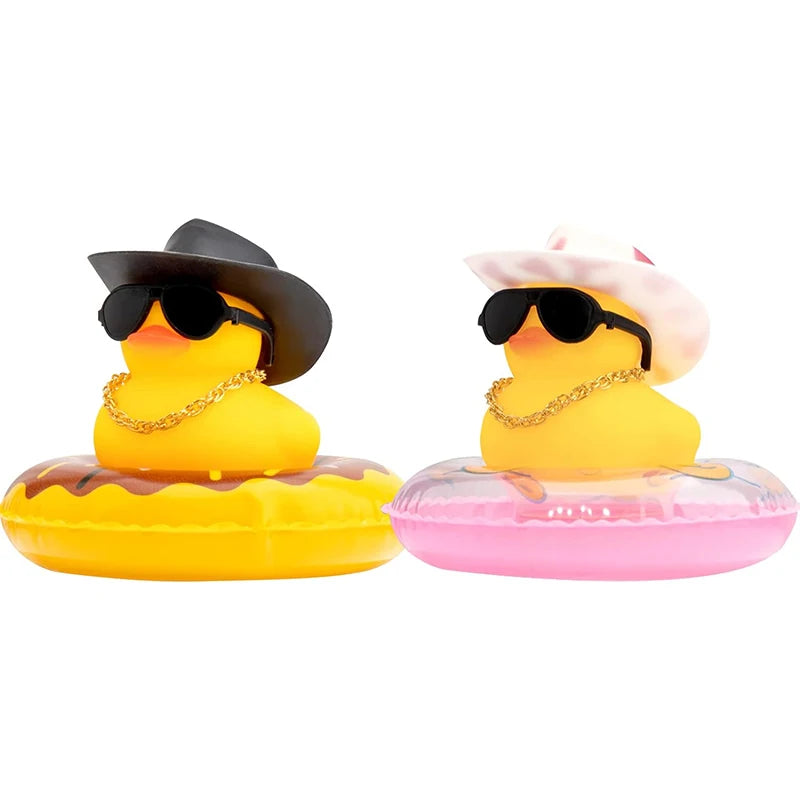 CowLost | 2-set-car-duck-mini-car-dashboard-yellow-rubber-duckies-toy-jeep-duck-party-favor-car-decoration-table-ornament-car-accessory |28