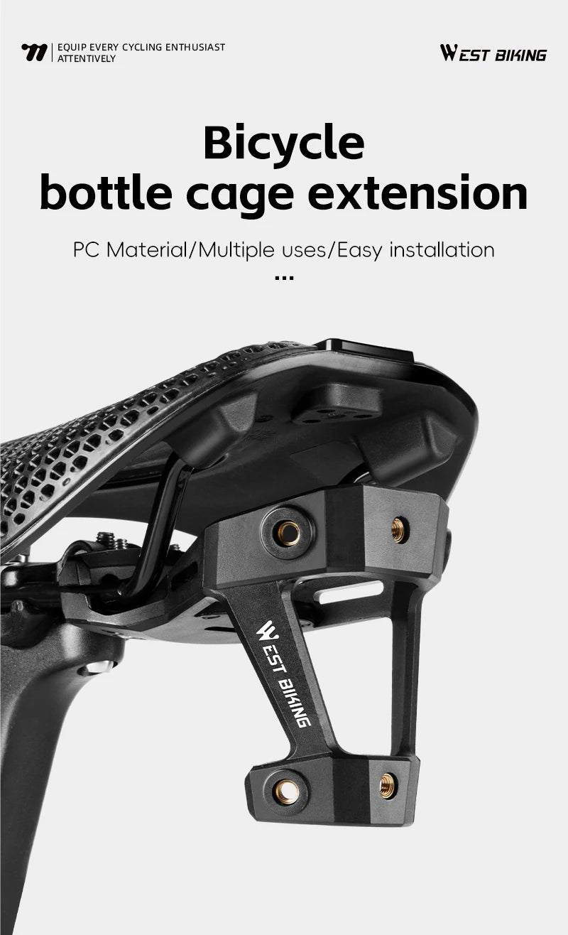CowLost | west-biking-bicycle-water-bottle-cage-extension-mount-for-bike-saddle-single-double-bottles-holder-mtb-road-bike-accessories |7
