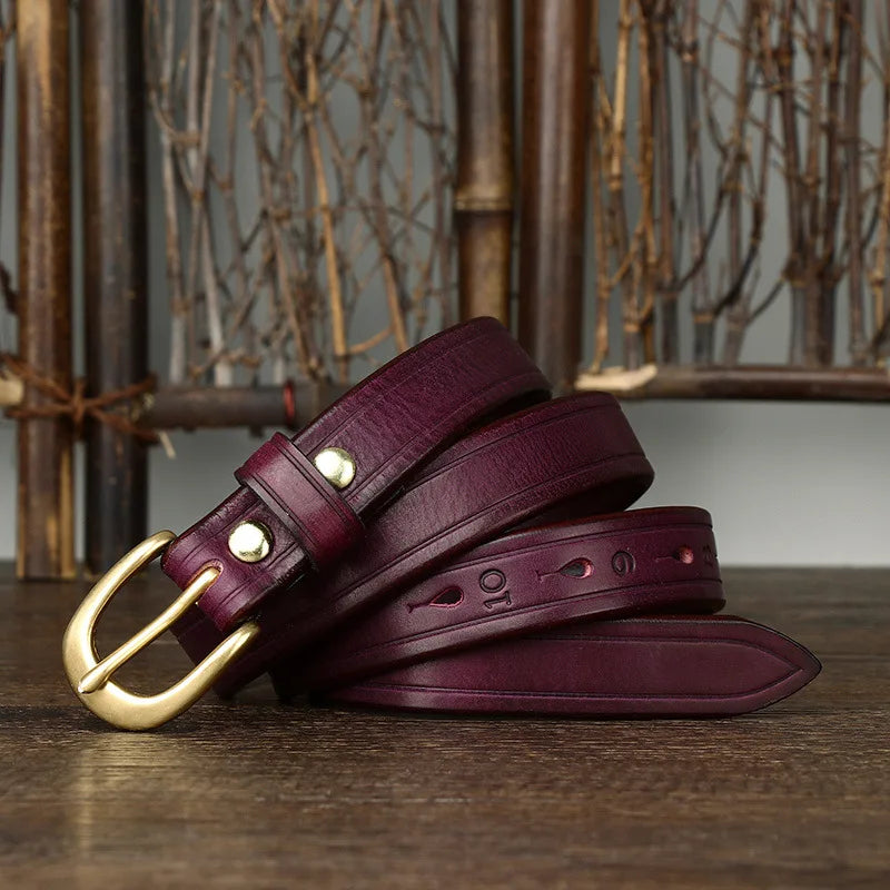 CowLost | 2-4cm-width-copper-buckle-cowskin-genuine-leather-belts-for-women |17