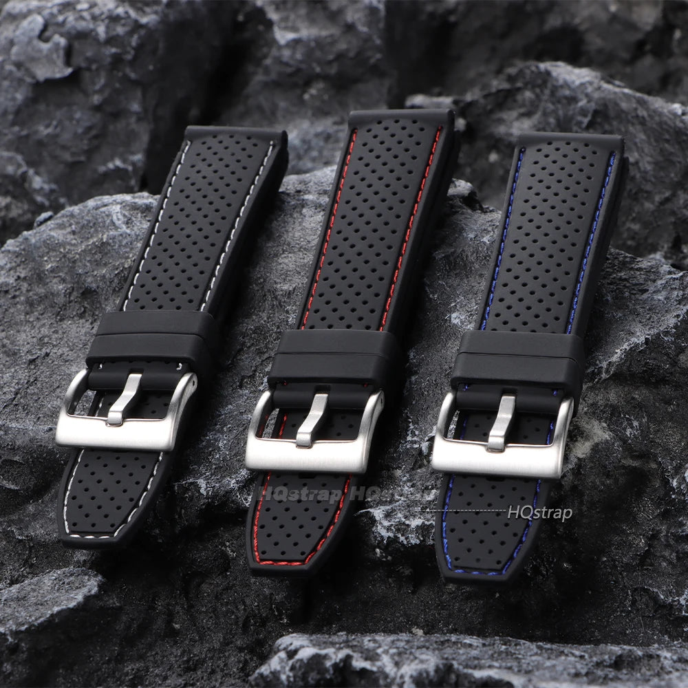 Breathable Silicone 20mm 22mm Sports Watchband for Seiko SmartWatch Waterproof Wrist Strap