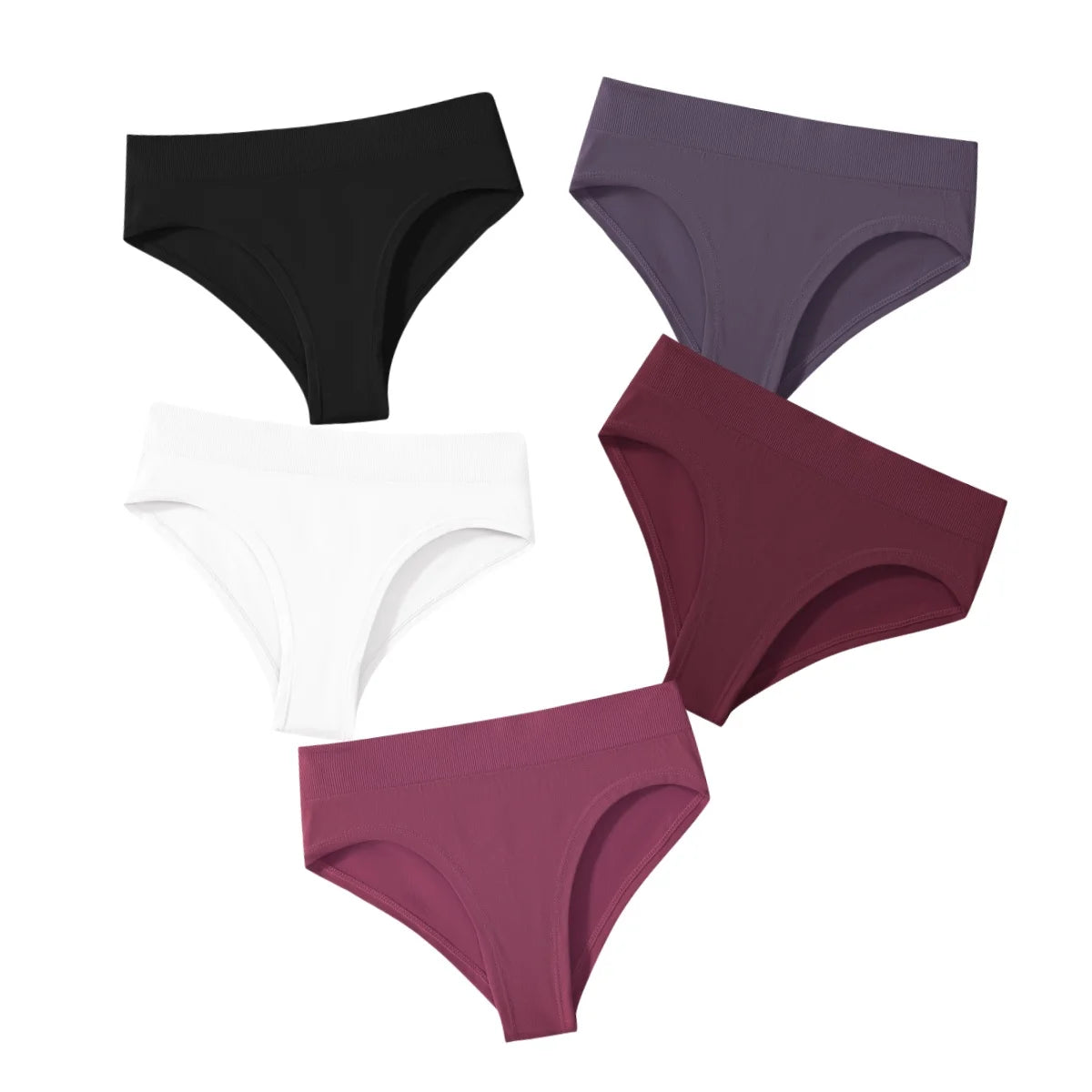 CowLost | product_id-5pcs-high-rise-seamless-womens-solid-color-briefs-s-xxxl |19
