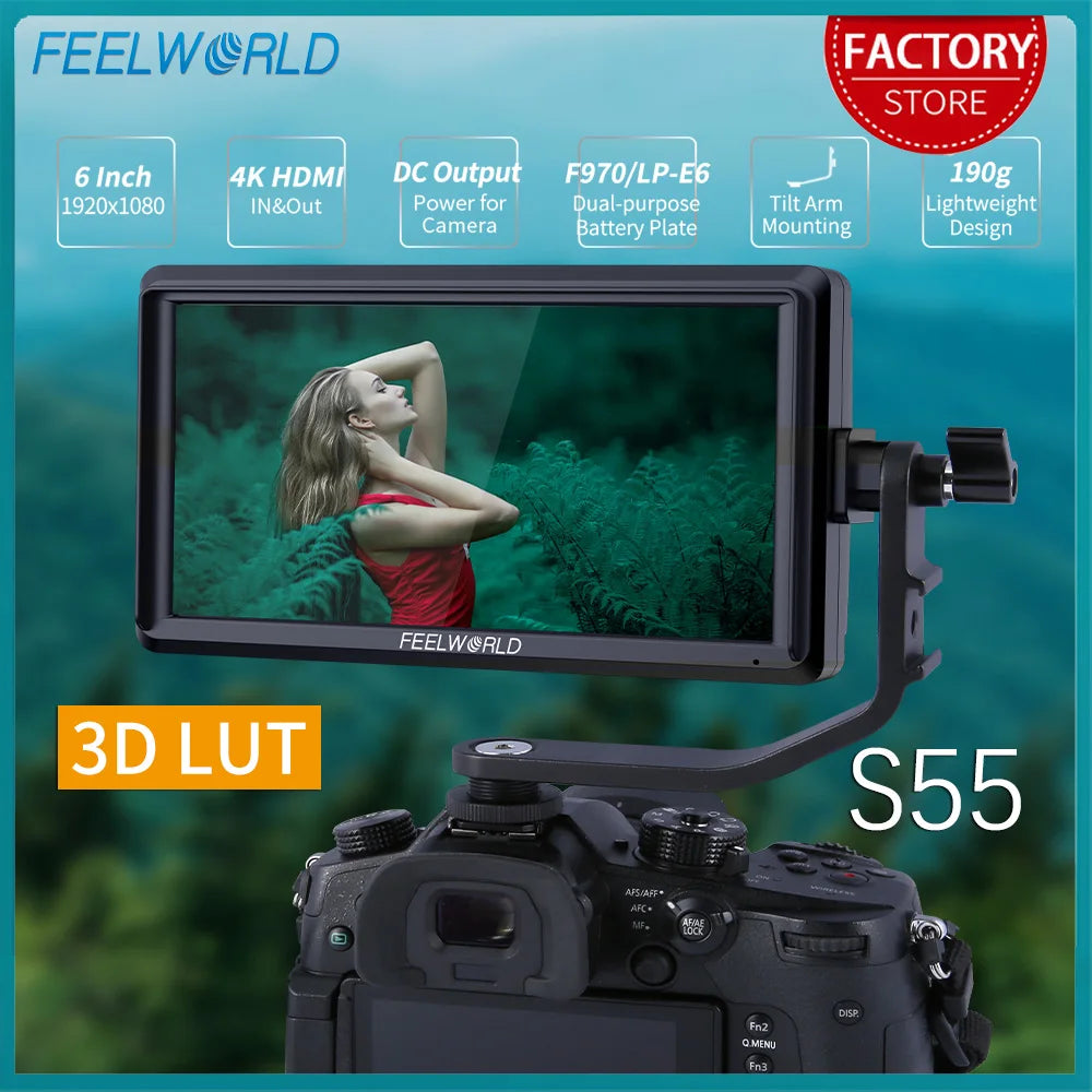 CowLost | 3d-printer-accessories-feelworld-s55-6-5-4k-portable-dslr-camera-field-monitor-hdmi-output |1