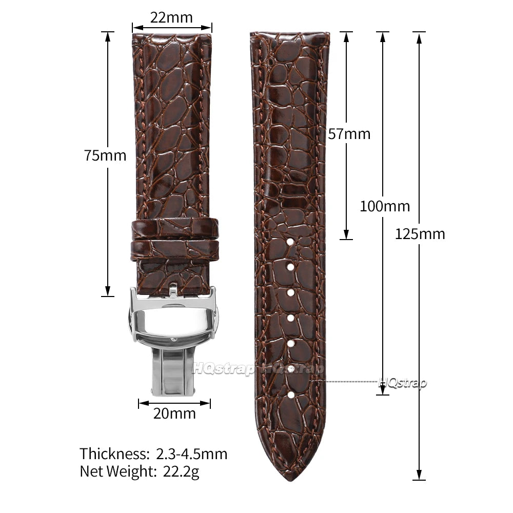 CowLost | product_id-crocodile-pattern-leather-watch-bands-with-pin-butterfly-buckle-12-24mm-unisex-strap |16