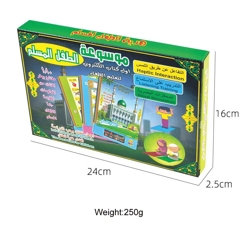 Arabic Electronic Talking Mini Book for Muslim Children with 180 Keys Educational Toy E-Book
