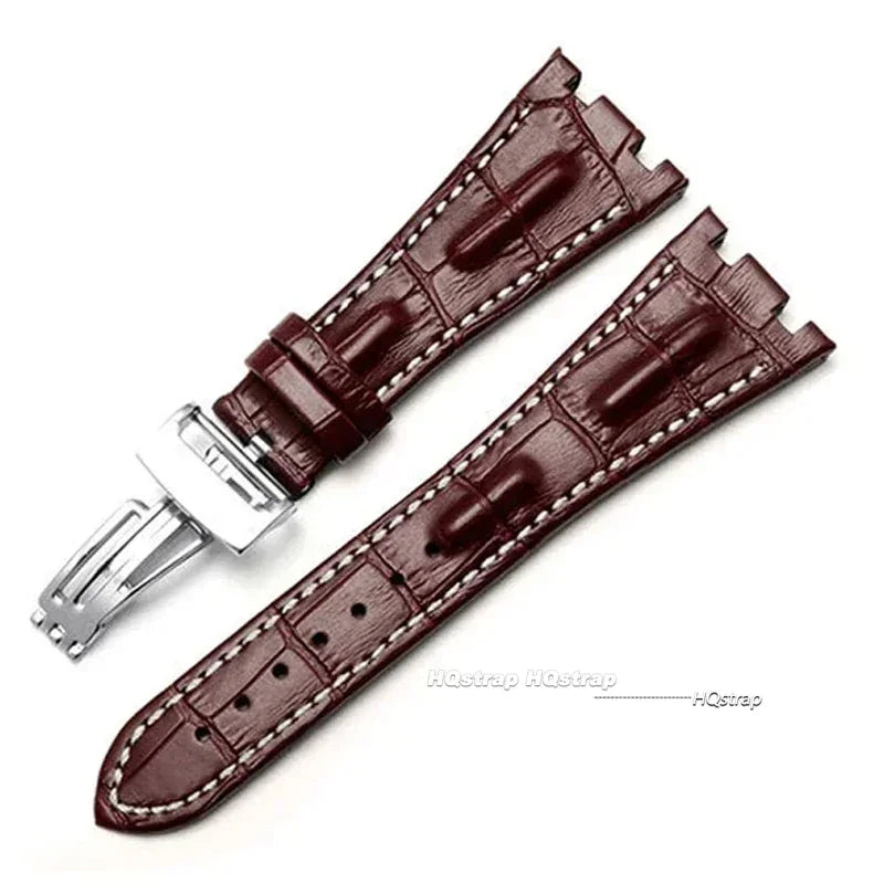 CowLost | bracelets-product_id-28mm-genuine-leather-watch-strap-for-ap-royal-oak-offshore-26470-15703-15710-15706-waterproof-wristband |18