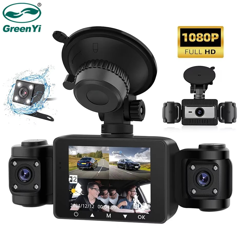 CowLost | vehicle-parts-accessories-greenyi-2-4-1080p-4-view-car-dash-cam-front-inside-rear-dvr-camera |1