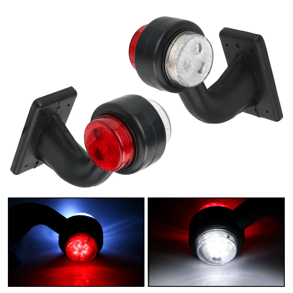 CowLost | truck-lamp-12-24v-led-side-marker-light-indicator-lamp-car-styling-red-white-tail-light-assembly-2pcs-set |10
