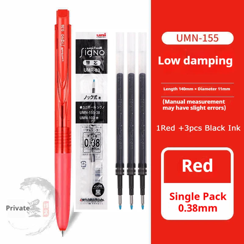 CowLost | product_id-mitsubishi-uni-signo-umn155-gel-pen-0-38-0-5mm-black-red-blue-quick-dry-smooth-low-friction |58