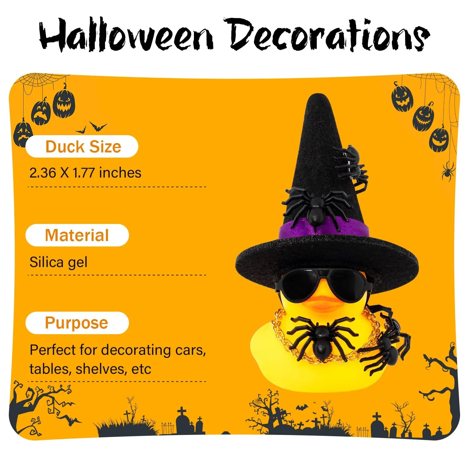 CowLost | product_id-halloween-spider-cowboy-rubber-duck-car-dashboard-office-desk-decoration |3
