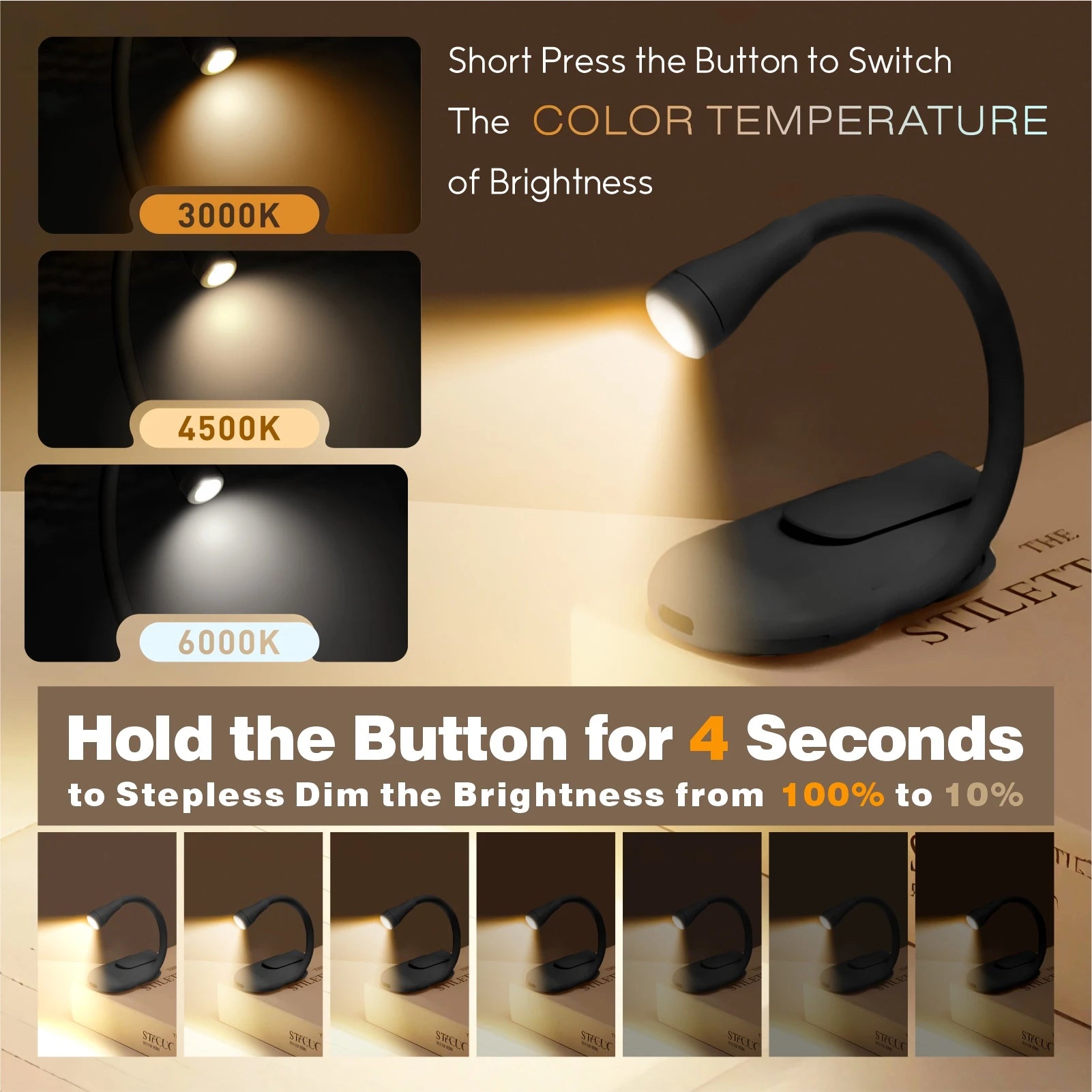 CowLost | product_id-kfvc-rechargeable-clip-on-led-book-light-with-3-color-eye-protection-and-360-flip |4
