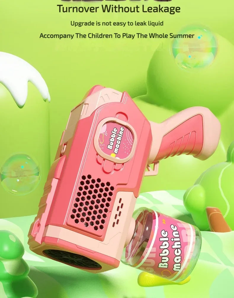 Space Electric Automatic Bubble Gun Toy for Kids Outdoor Summer Games