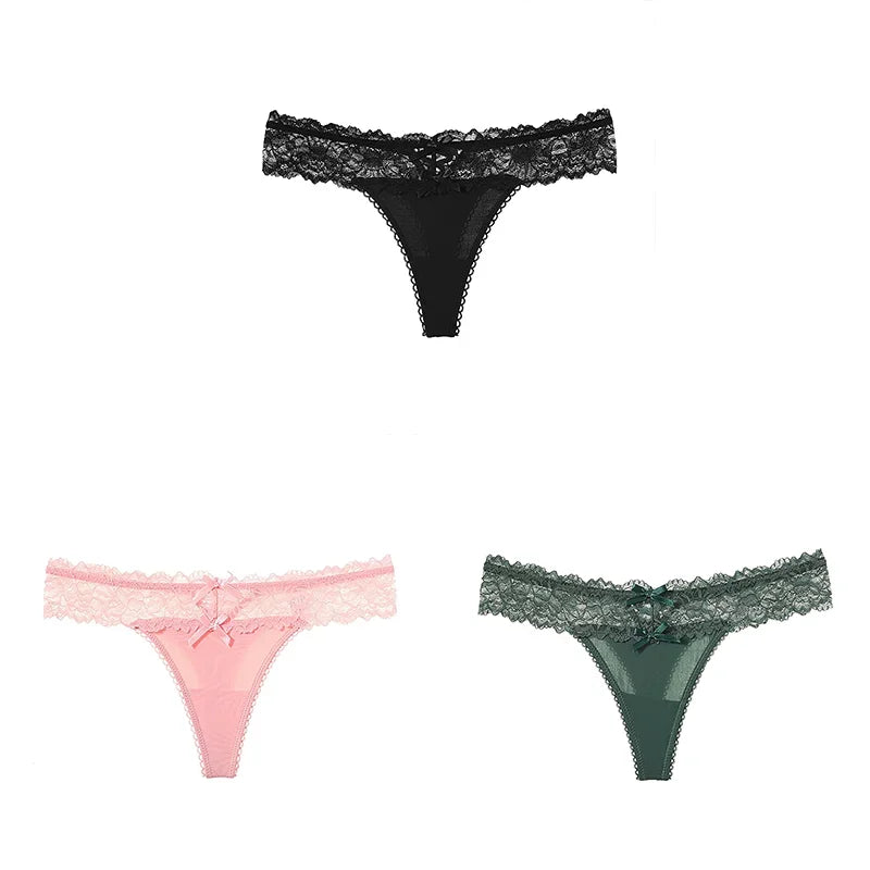 CowLost | womens-bow-lace-panties-french-style-sexy-lace-hollow-underwear |14