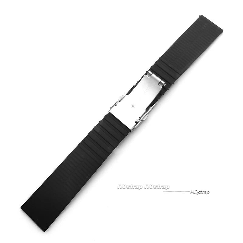 CowLost | product_id-black-silicone-sport-watchband-20mm-24mm-with-tire-pattern-folding-buckle-waterproof-universal-strap |4