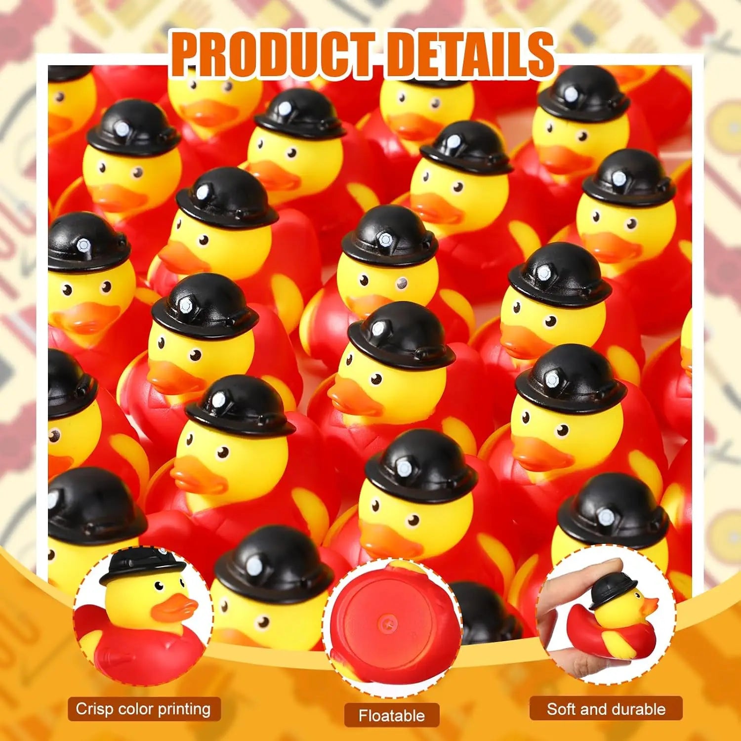 CowLost | product_id-2-24pcs-fireman-rubber-ducks-2-inch-bath-toys-for-party-favors-and-gifts |2