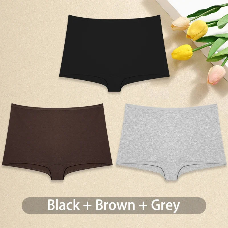 CowLost | activewear-pants-3pcs-women-cotton-low-rise-boyshort-panties-set-sexy-seamless |22
