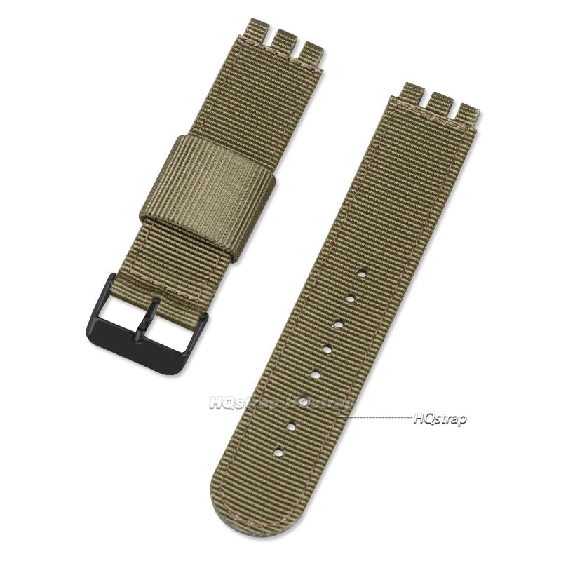 CowLost | product_id-nylon-leather-replacement-wrist-strap-for-swatch-canvas-watchband-17mm-19mm-20mm-unisex |20