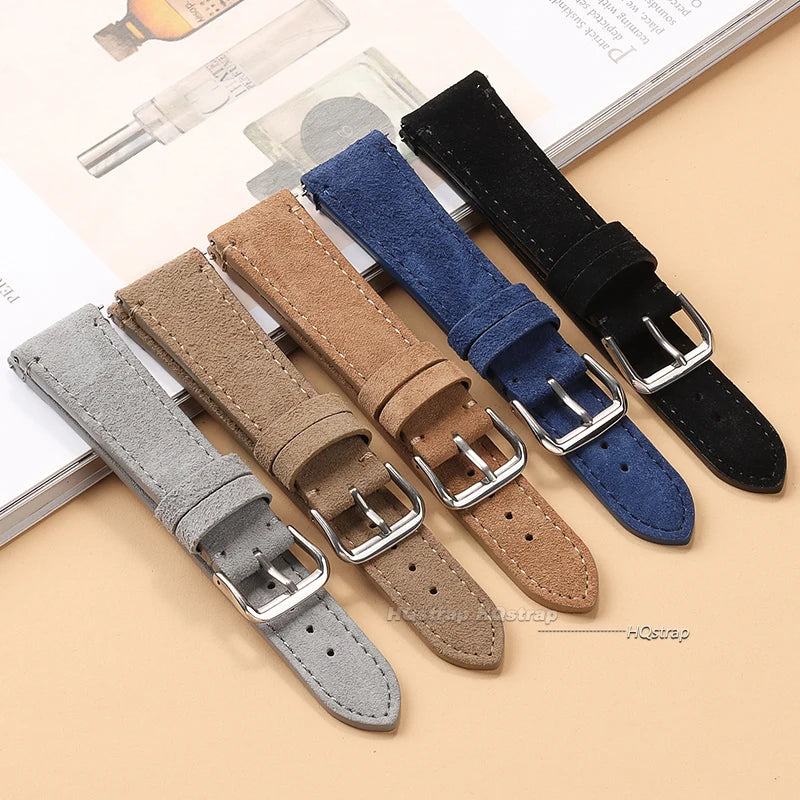 CowLost | product_id-vintage-brown-suede-leather-quick-release-watch-strap-20mm-22mm-unisex |2