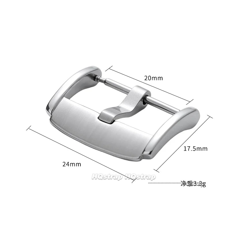 20mm Stainless Steel Watch Buckle Clasp for Leather Strap Replacement Silver Pin