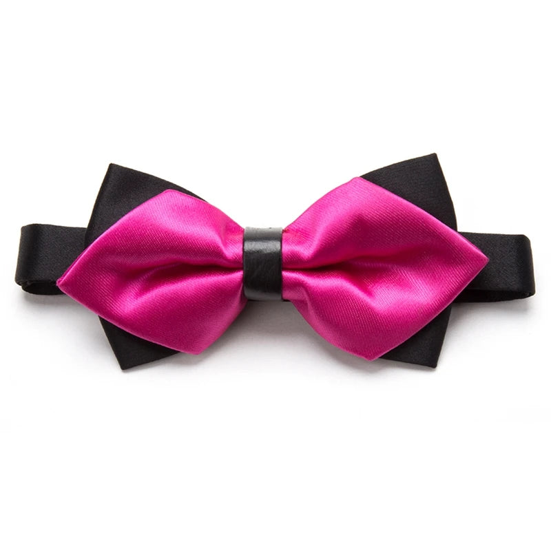 CowLost | men-ties-solid-fashion-butterfly-party-wedding-black-red-bow-tie |21