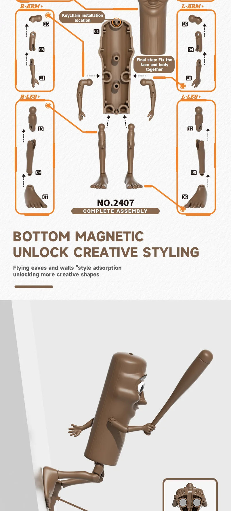CowLost | product_id-multi-jointed-tungtungsahur-assembly-action-figure-3d-printed-keychain-toy-decor |8