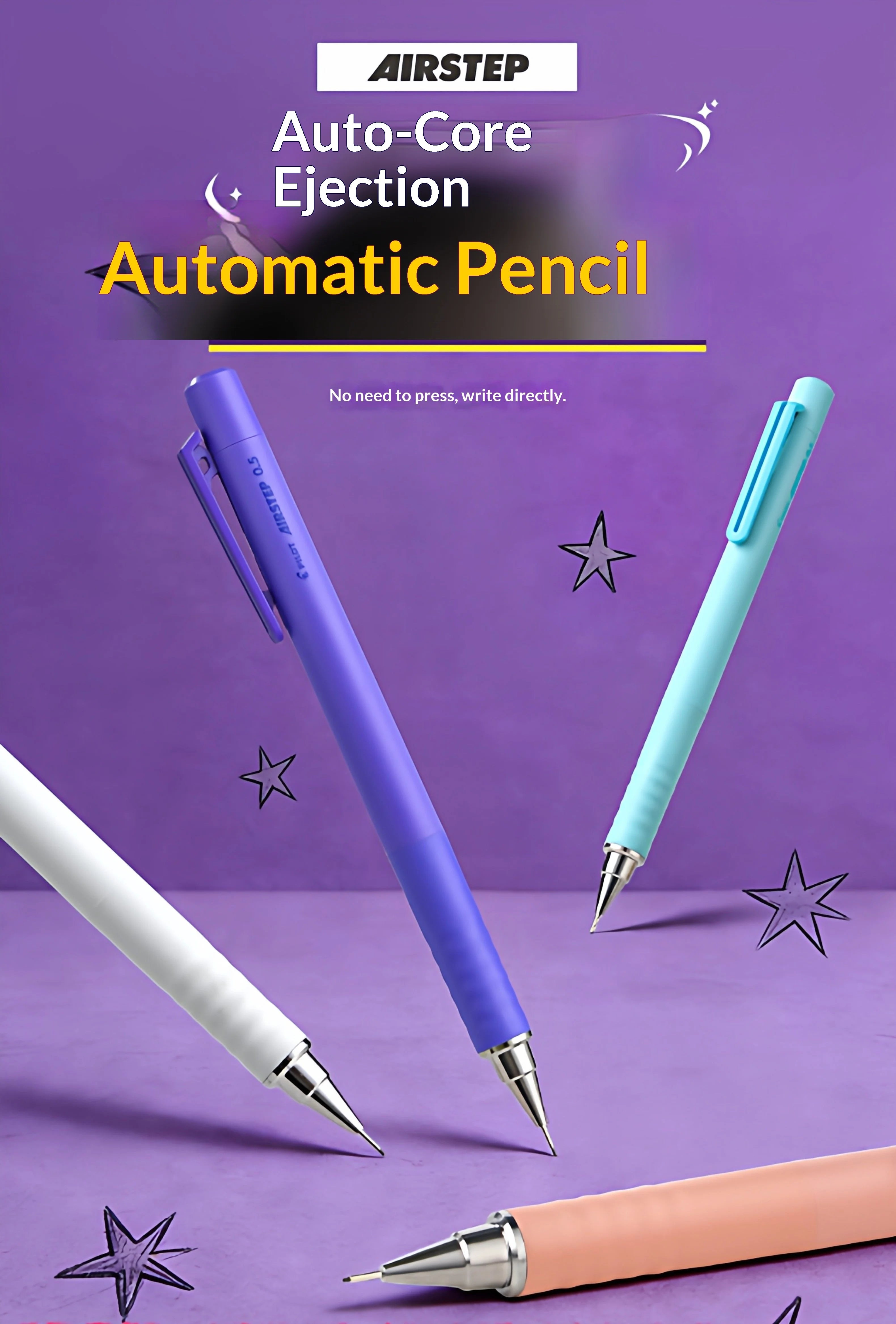 CowLost | product_id-pilot-airstep-has-15-0-5mm-mechanical-pencil-auto-lead-advance-colorful-barrel-stable-writing |7