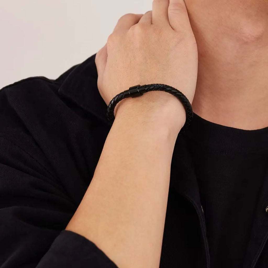 Leather Braid Bracelet Unisex Autumn Winter Fashion Accessories Gift