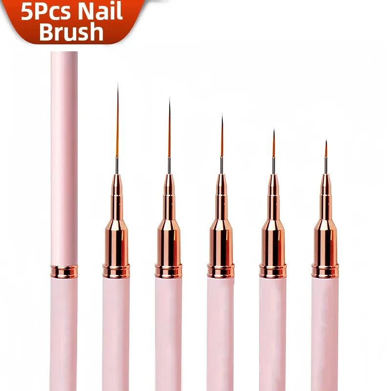 CowLost | tools-nail-liner-brush-set-5pcs-uv-gel-manicure-tools |1