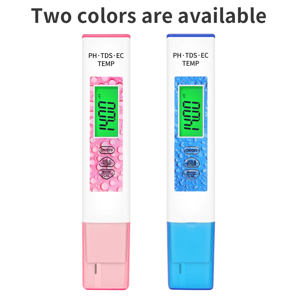 4-in-1 Digital PH Meter Water Quality Tester PH TDS EC TEMP Pen with High-Sensitivity Probe