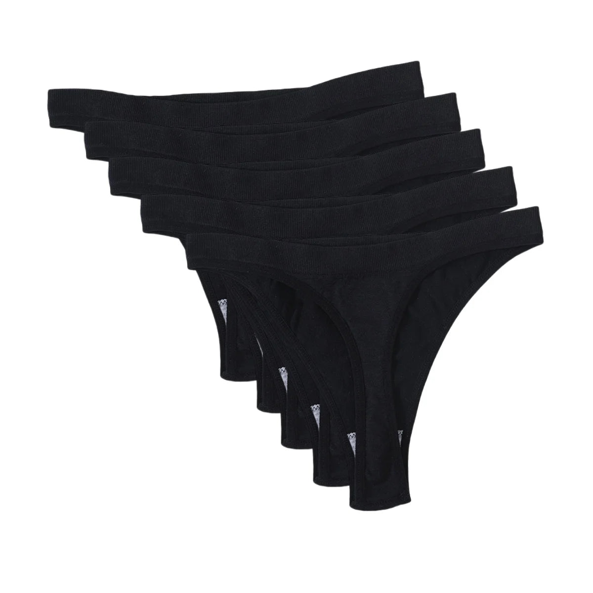 CowLost | product_id-5pcs-brazilian-high-waist-sports-thong-g-string-panties-women-m-xl-solid-t-back-underwear-set |37