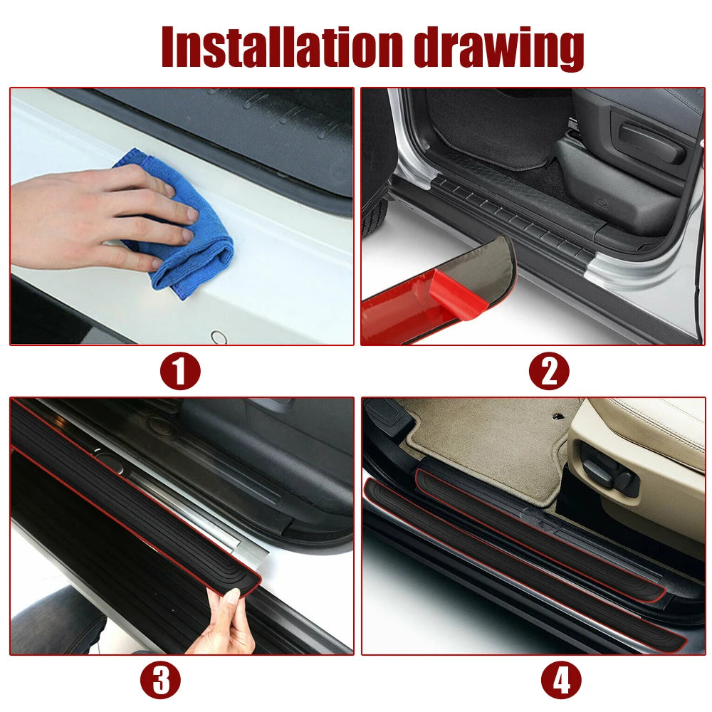 CowLost | product_id-4pcs-universal-rubber-car-door-sill-scuff-guards-anti-scratch-protectors |15