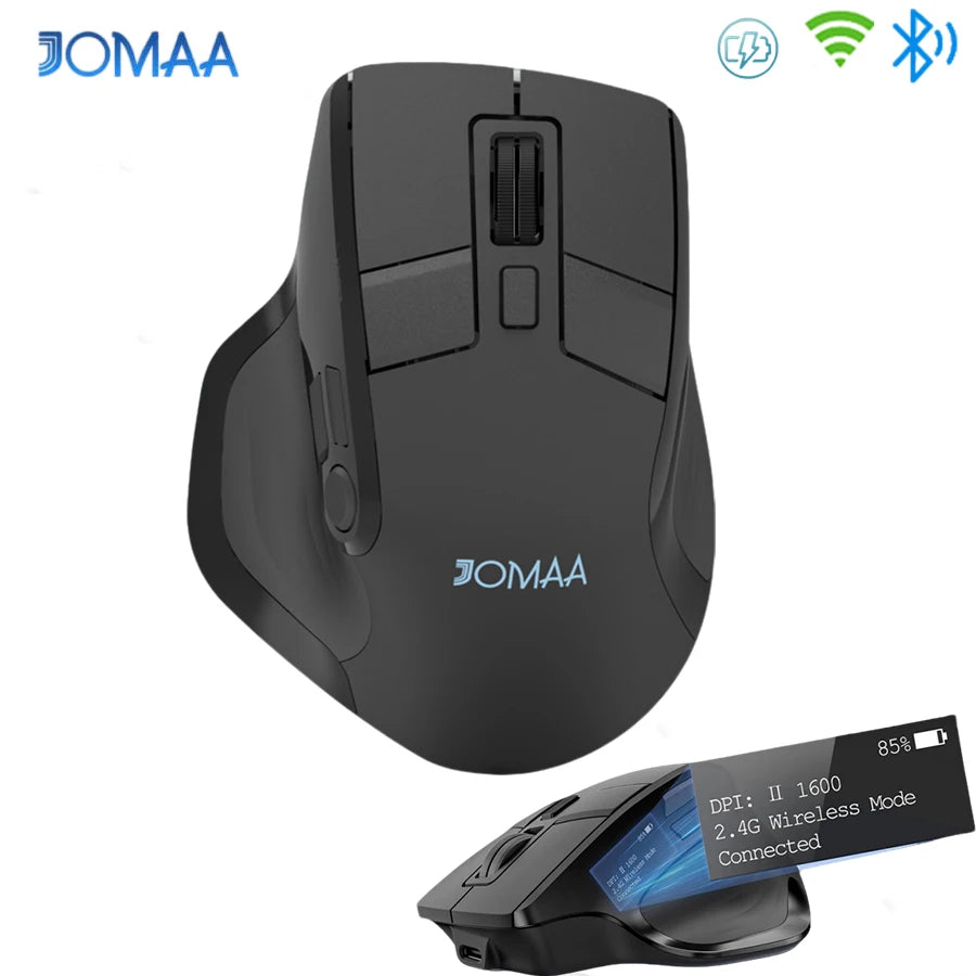 CowLost | product_id-jomaa-vertical-rechargeable-wireless-mouse-bluetooth-2-4g-8-buttons-oled-display-for-laptop-pc |1