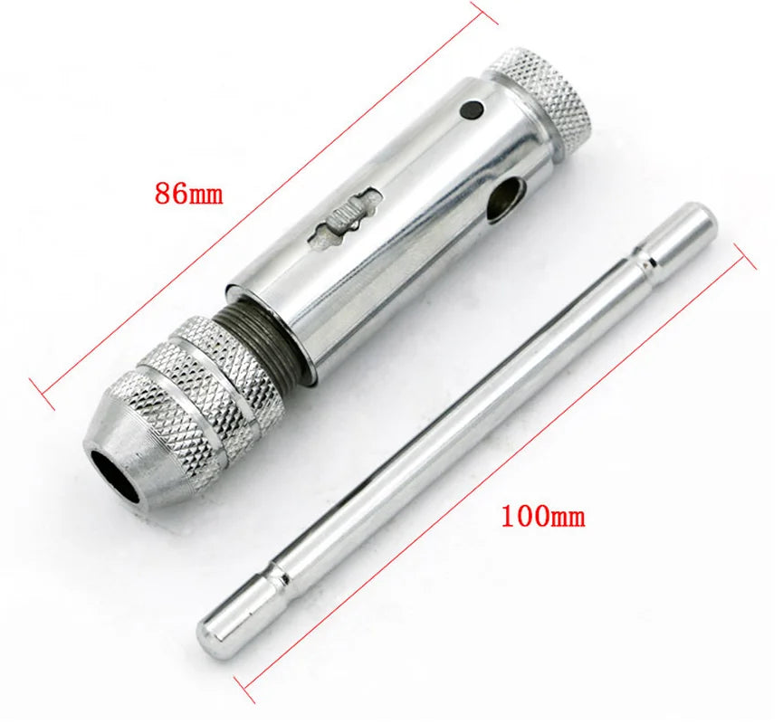 CowLost | product_id-adjustable-silver-t-handle-ratchet-tap-wrench-with-5pcs-m3-m8-metric-thread-taps |3