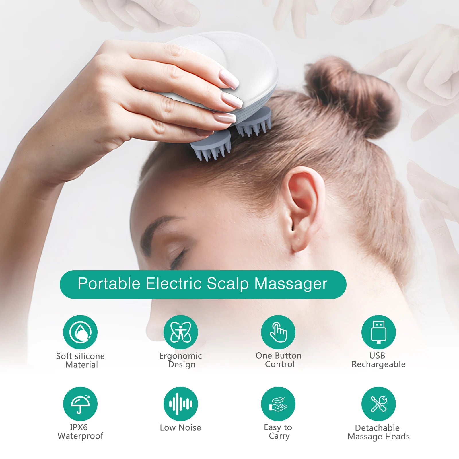 ORIA Handheld Electric Cat Massager for Relaxation and Hair Growth