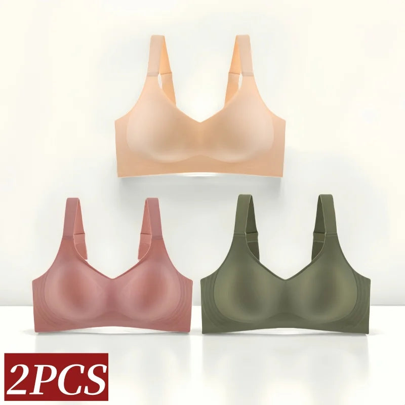 CowLost | product_id-2pcs-seamless-wireless-padded-bras-with-wide-straps-for-women |2