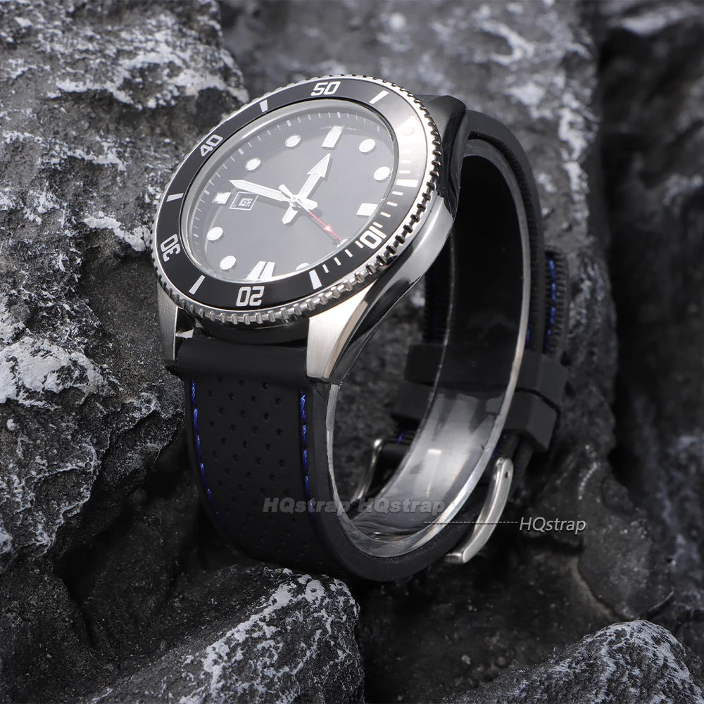 Breathable Silicone 20mm 22mm Sports Watchband for Seiko SmartWatch Waterproof Wrist Strap