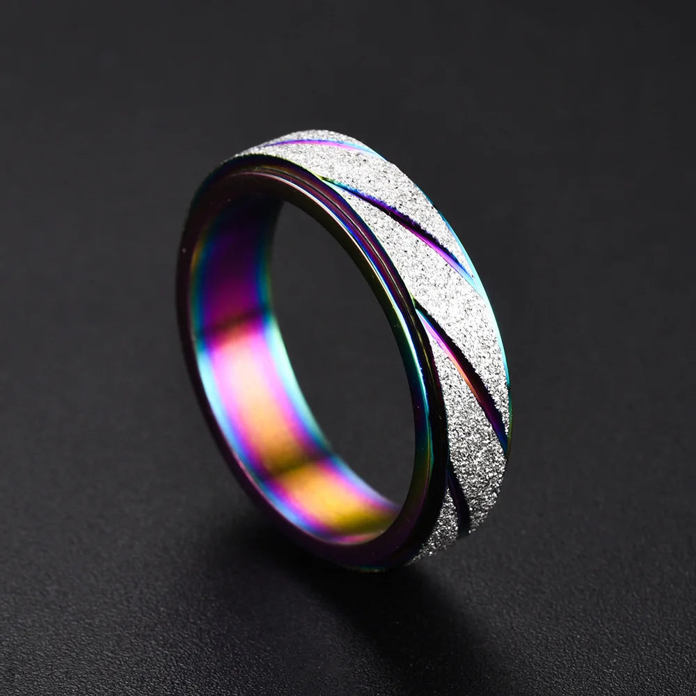 Trendy Frosted Stainless Steel Rings for Women & Men, Sizes 6-11, Wholesale Dropshipping
